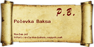 Polevka Baksa névjegykártya
